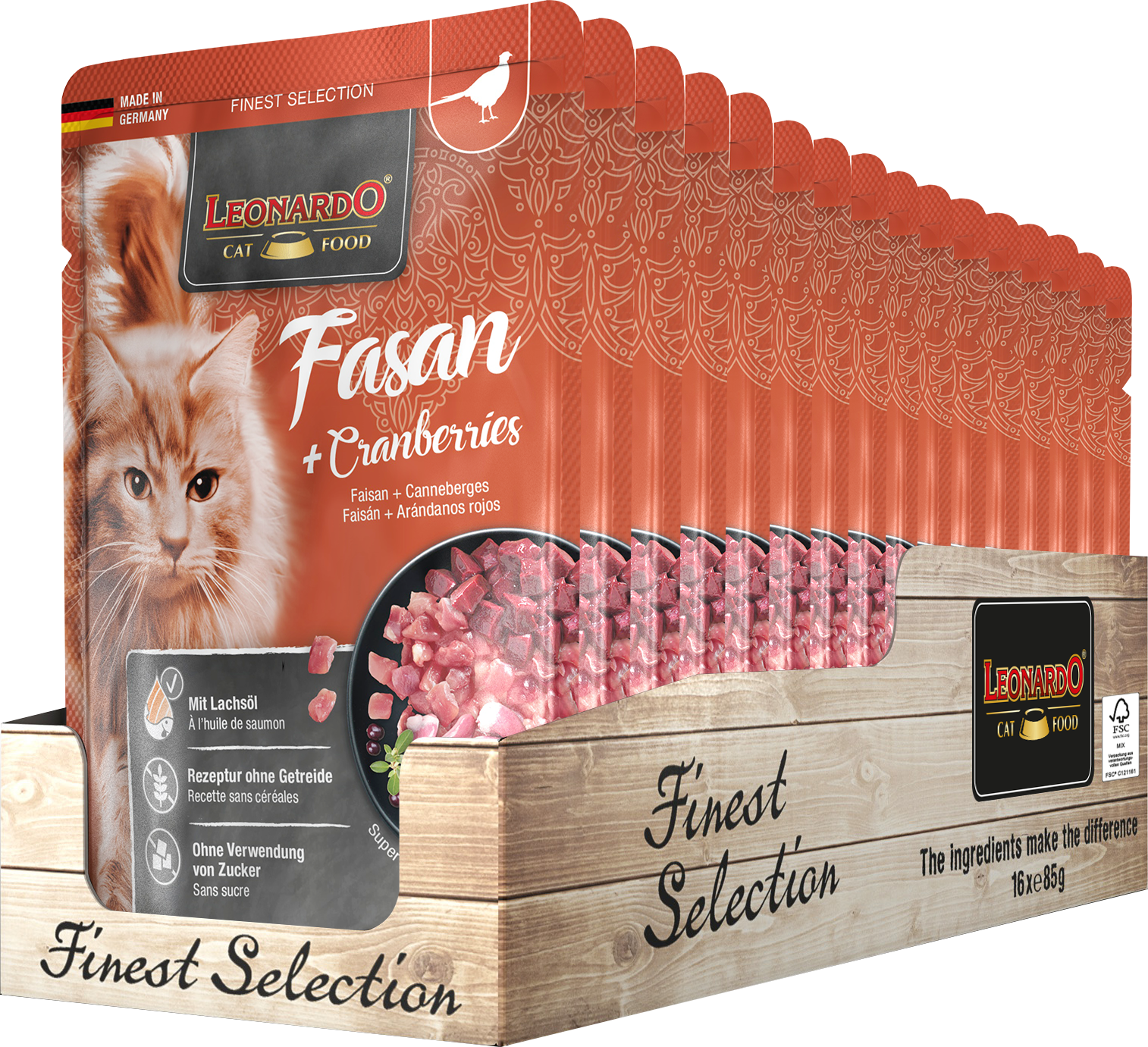LEONARDO Fasan + Cranberries bl-pouch-tray-fasan-85g