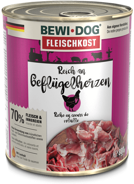 Bewidog-Dose-Gefluegelherzen-800g Bewidog-Dose-Gefluegelherzen-800g