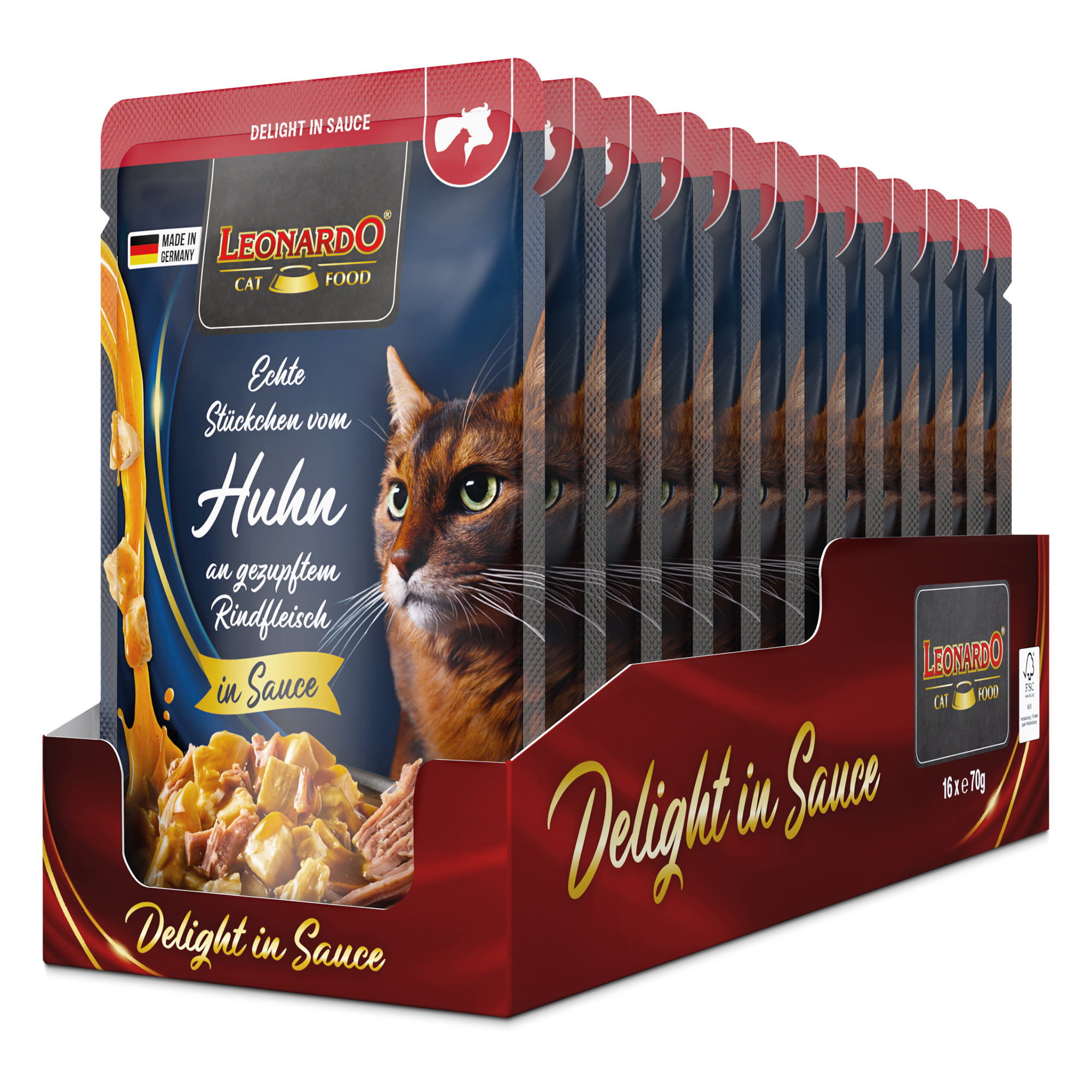 LEONARDO Delight Huhn an gezupftem Rindfleisch 