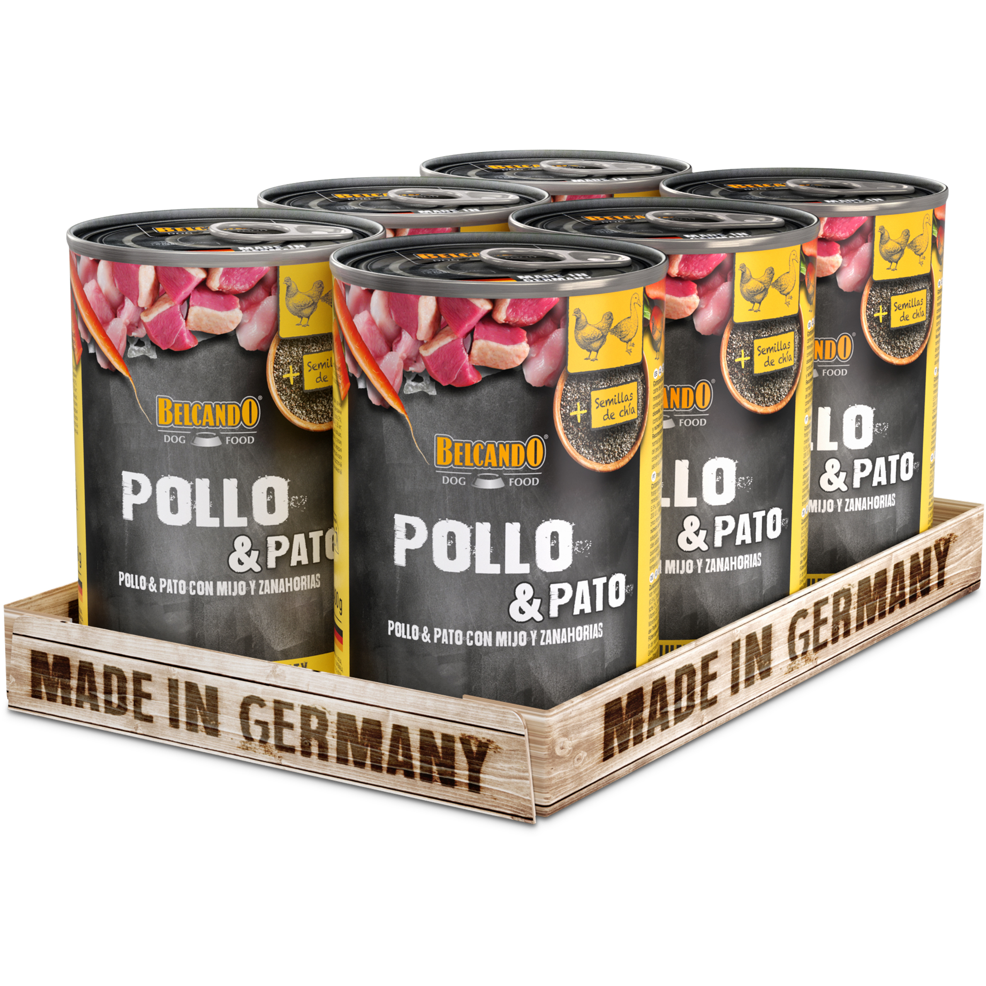 BELCANDO pollo y pato con mijo y zanahoria