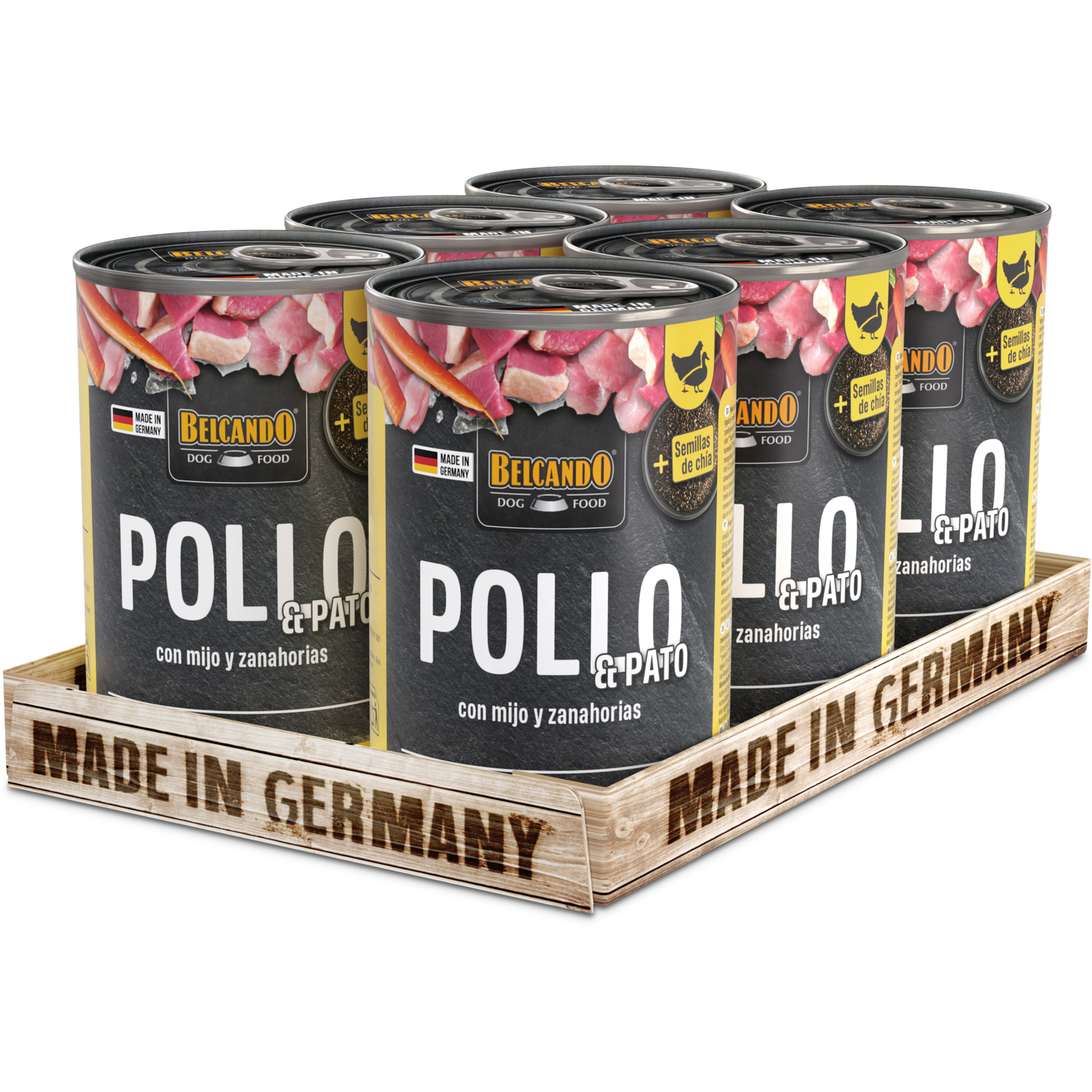 BELCANDO pollo y pato con mijo y zanahoria