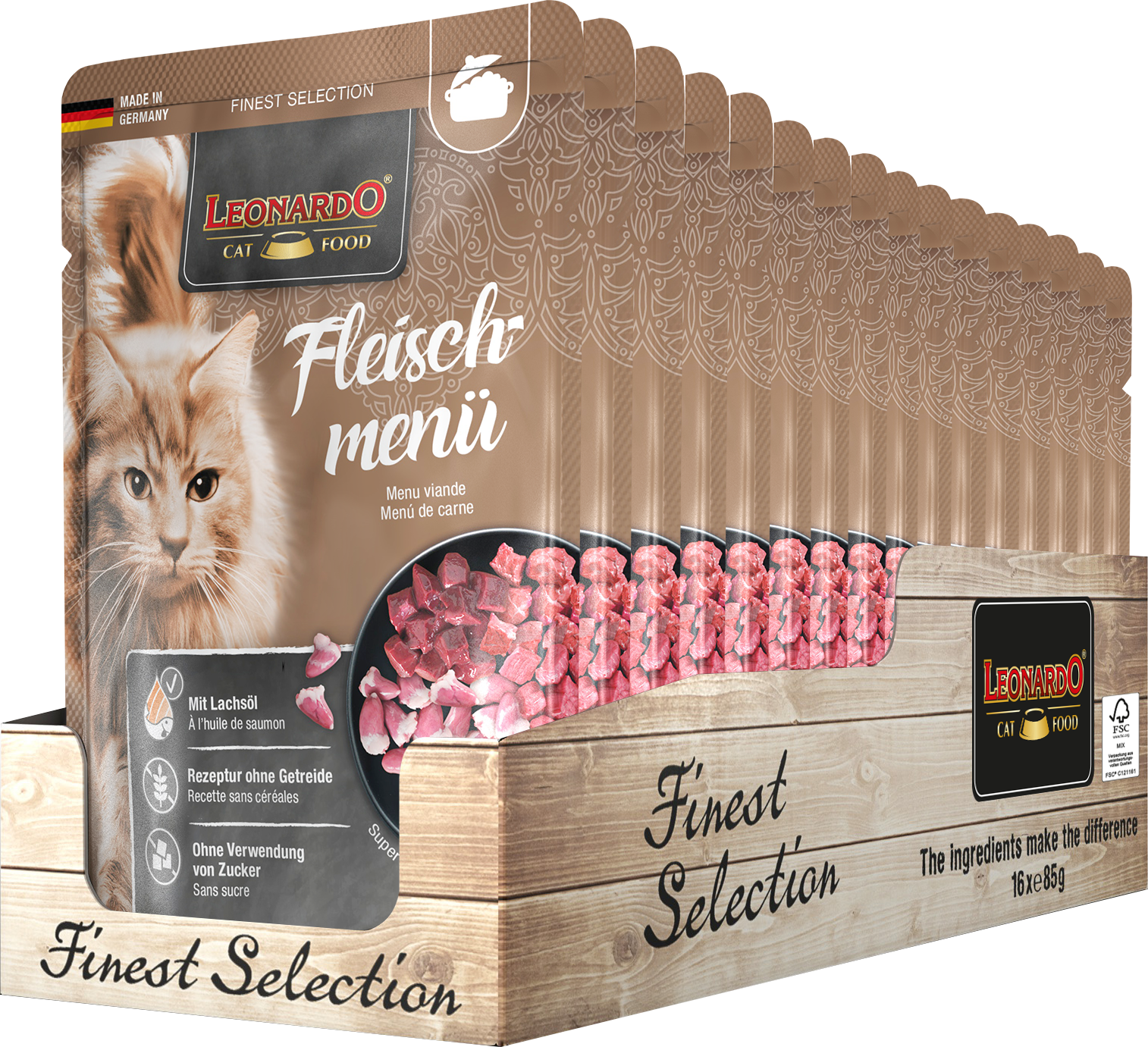 LEONARDO Fleischmenü bl-pouch-tray-fleischmenue-85g