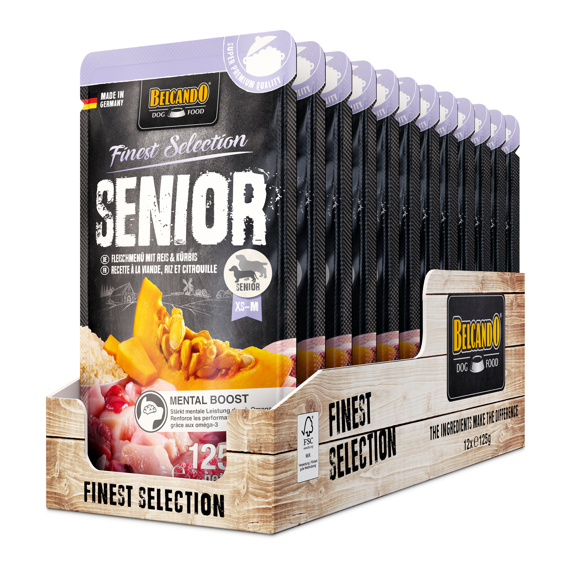 BELCANDO Senior Fleischmenü mit Reis & Kürbis BELCANDO Senior Fleischmenü mit Reis & Kürbis