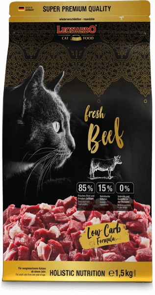 Leonardo-Fresh-Beef Beef, Katze, Katzennahrung, Futter, Fleisch, Low Carb, Rind, Katzenfutter