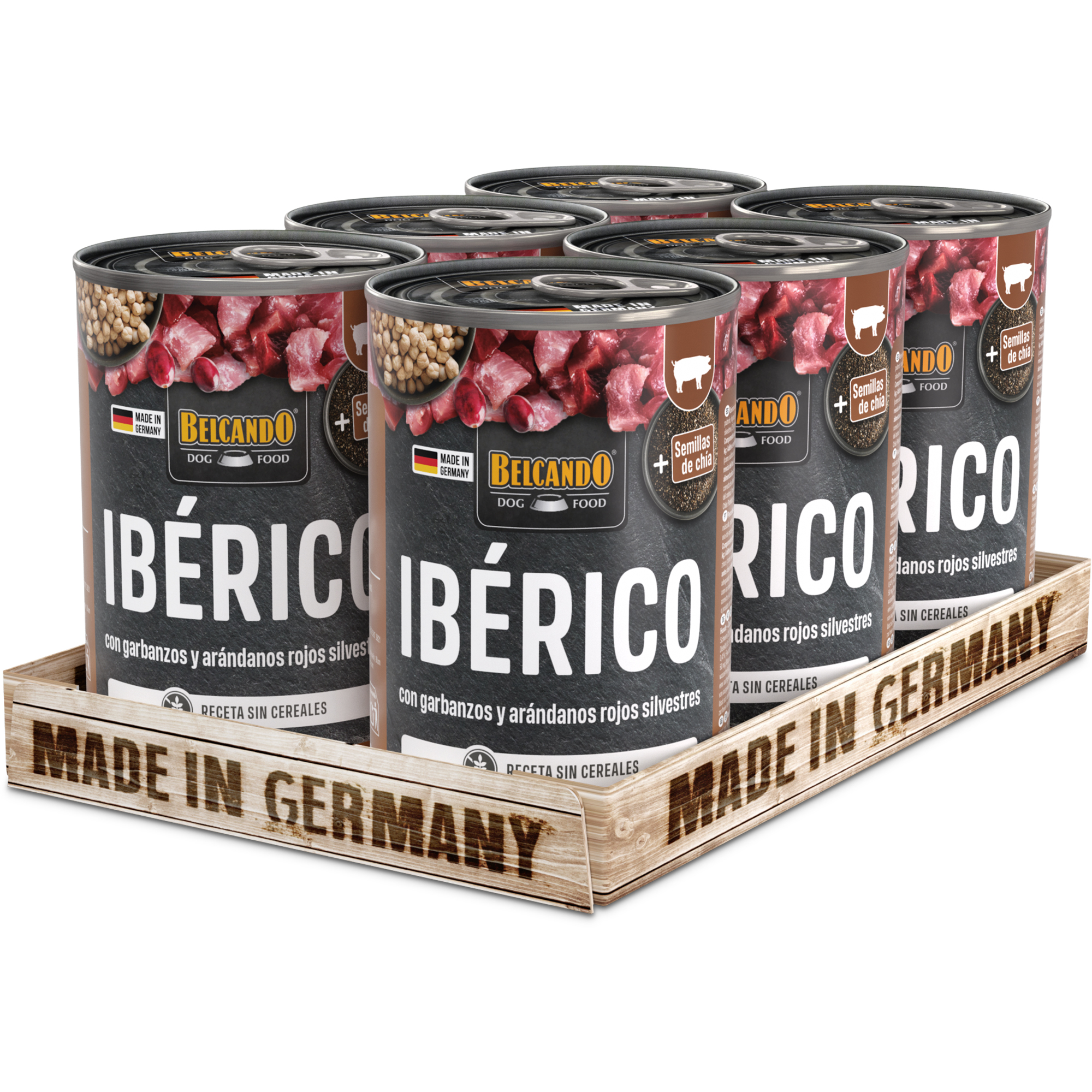 BELCANDO cerdo ibérico con garbanzos y arándanos