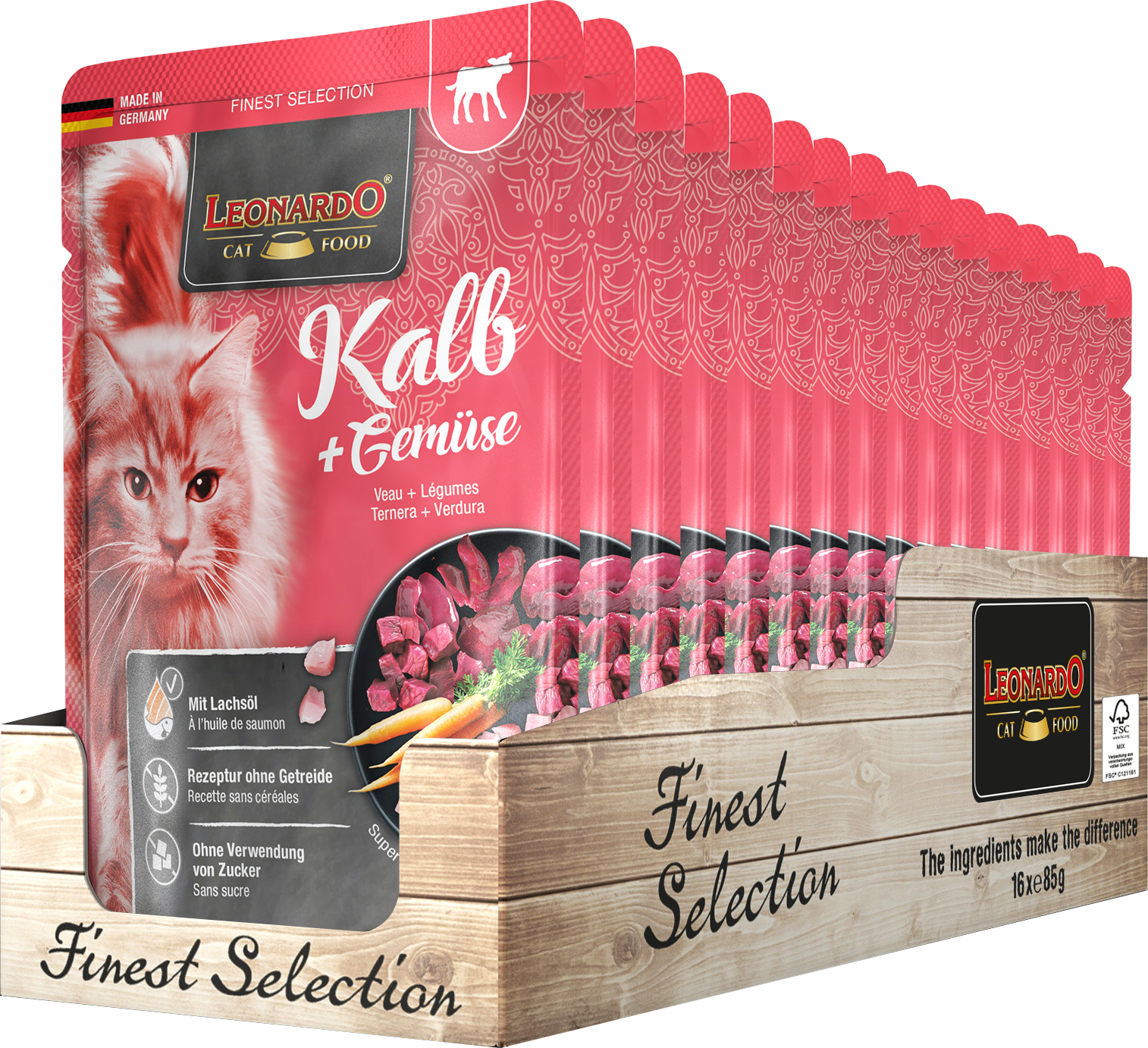 LEONARDO Kalb + Gemüse bl-pouch-tray-kalb-85g