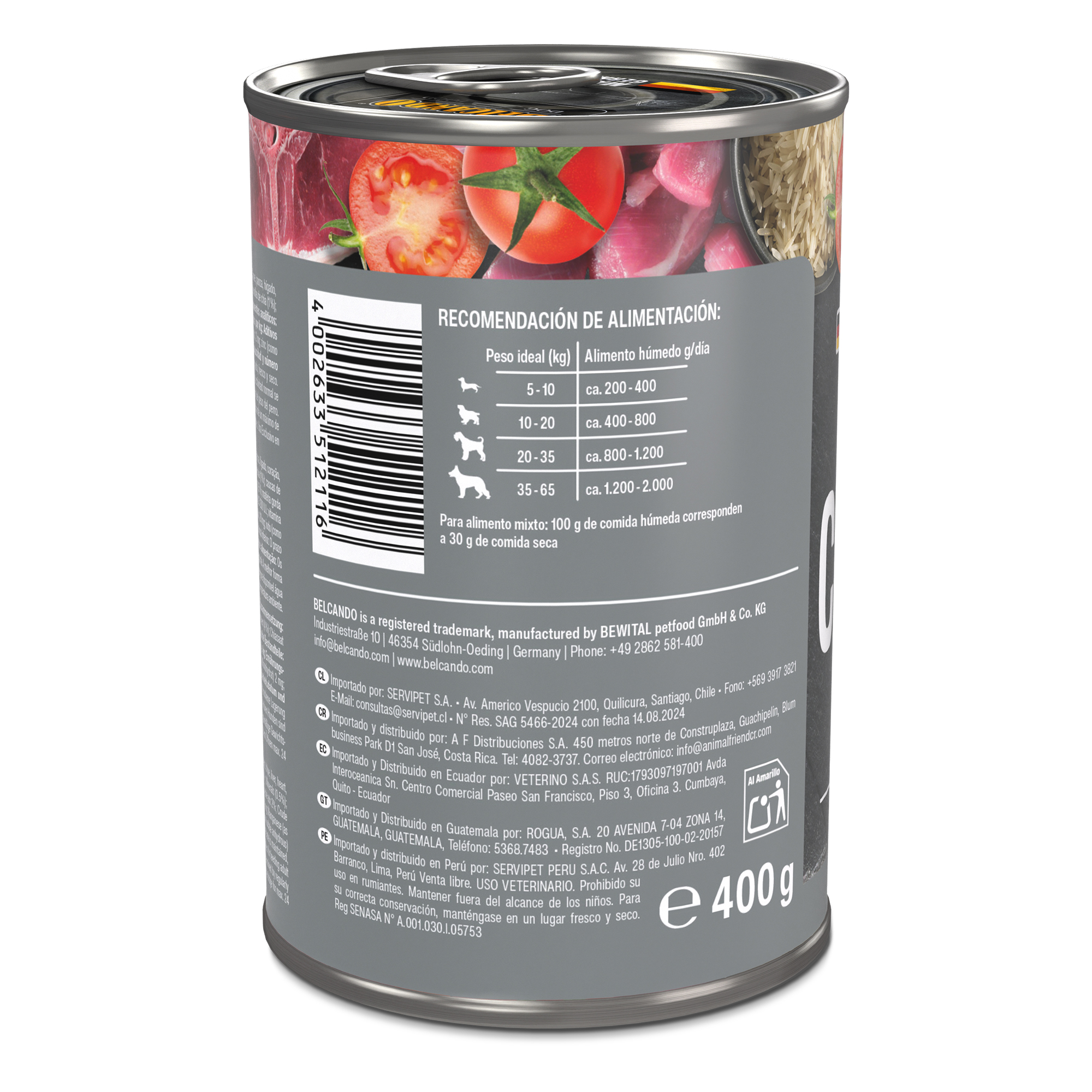 BELCANDO cordero con arroz y tomate
