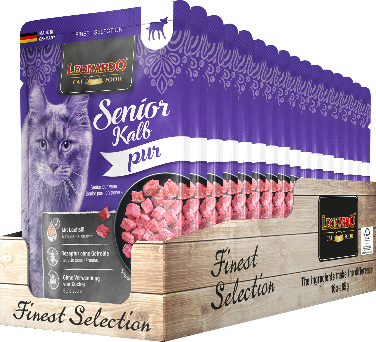 LEONARDO Senior Kalb pur  bl-pouch-tray-senior-kalb-85g