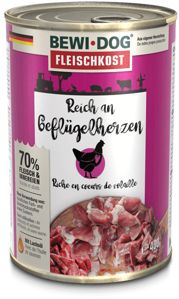 Bewidog-Dose-Gefluegelherzen-400g Bewidog-Dose-Gefluegelherzen-400g