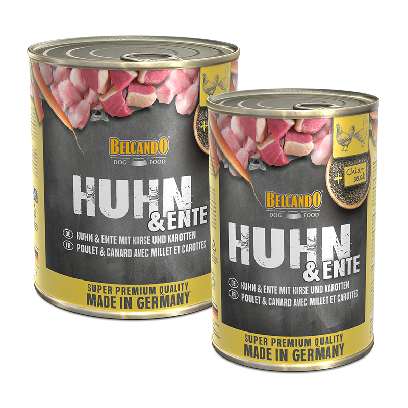 BELCANDO Huhn & Ente mit Hirse und Karotten bb-dose-super-premium-huhn-ente-comp