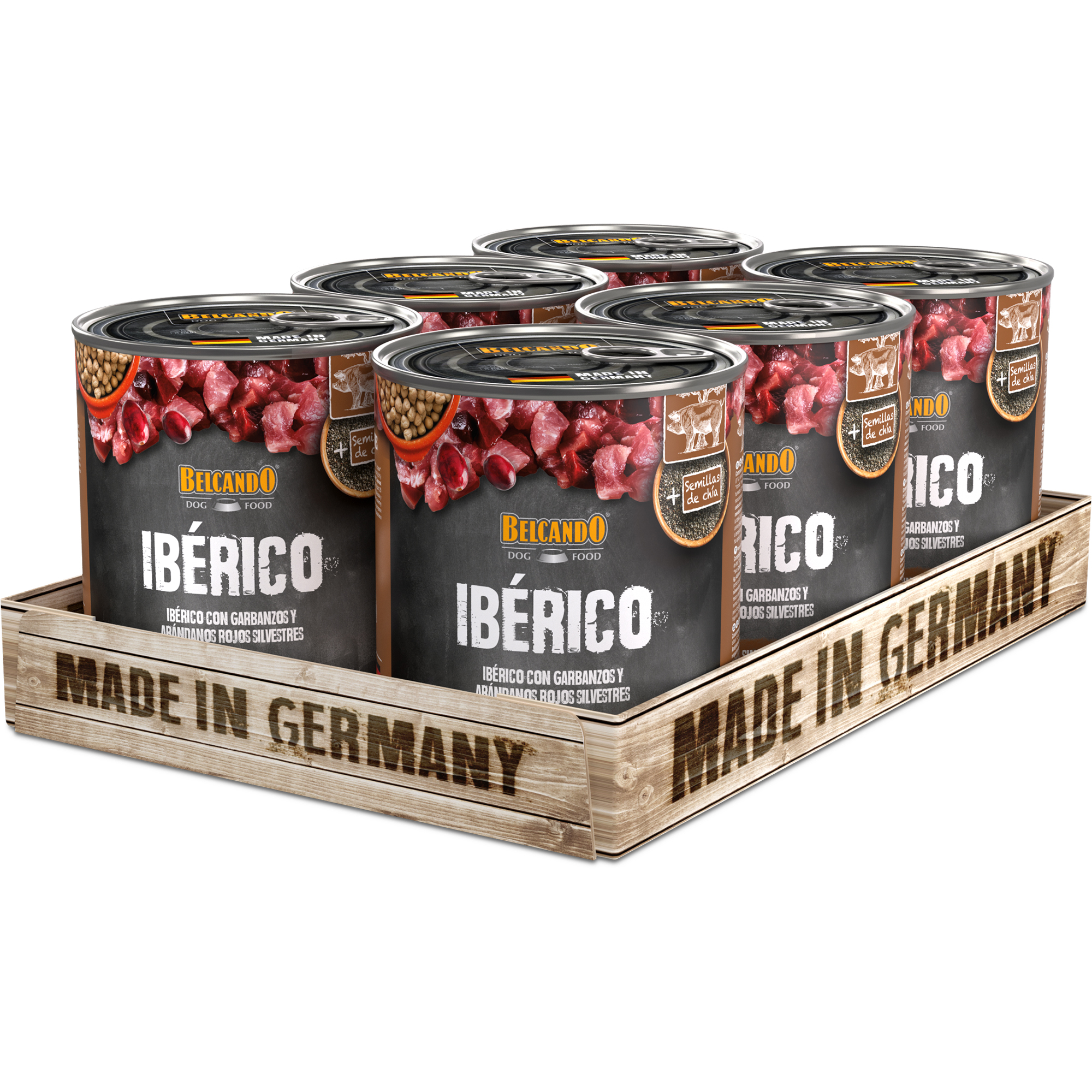 BELCANDO cerdo ibérico con garbanzos y arándanos