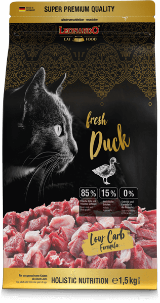 Leonardo-Fresh-Duck Beef, Katze, Katzennahrung, Futter, Fleisch, Low Carb, Rind, Katzenfutter