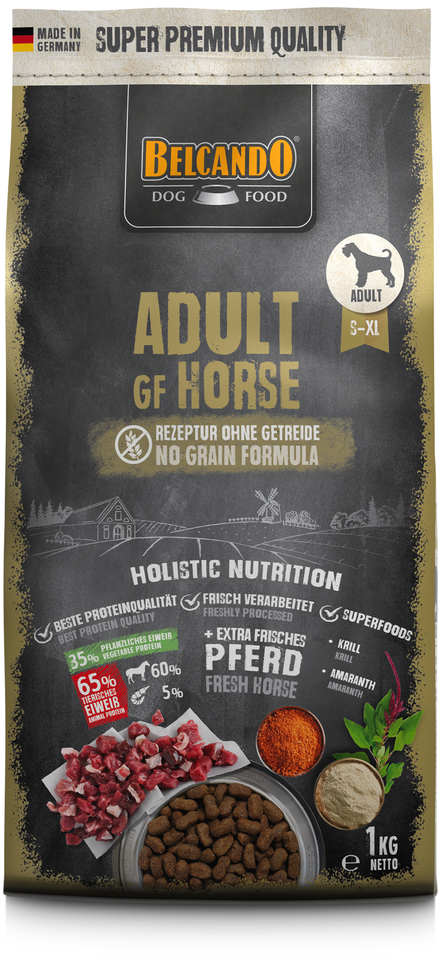 Adult GF Horse 1kg Trockennahrung, Hund, Hundefutter, Pferd, Fleisch