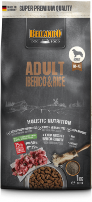 Belcando Hundefutter Adult Iberico & Rice – 1 Kg Trockenfutter Für Ausgewachsene Hunde